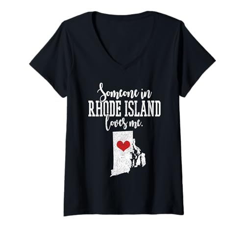 Damen Jemand in Rhode Island liebt Mich RI Pride T-Shirt mit V-Ausschnitt Damen Jemand in Rhode Island liebt Mich RI Pride T-Shirt mit V-Ausschnitt von We Love Rhode Island - Apparel & Gifts