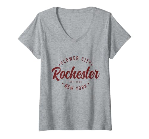 Damen Rochester New York Retro NY Pride T-Shirt mit V-Ausschnitt Damen Rochester New York Retro NY Pride T-Shirt mit V-Ausschnitt von We Love Rochester New York