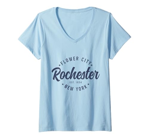 Damen Rochester New York Retro NY Pride T-Shirt mit V-Ausschnitt Damen Rochester New York Retro NY Pride T-Shirt mit V-Ausschnitt von We Love Rochester New York