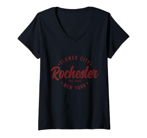 Damen Rochester New York Retro NY Pride T-Shirt mit V-Ausschnitt Damen Rochester New York Retro NY Pride T-Shirt mit V-Ausschnitt von We Love Rochester New York