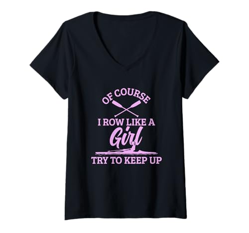 Damen Rudermädchen Crew Funny Rower Coxswain Sculling Vintage T-Shirt mit V-Ausschnitt Damen Rudermädchen Crew Funny Rower Coxswain Sculling Vintage T-Shirt mit V-Ausschnitt von We Love Rowing - Apparel & Gifts