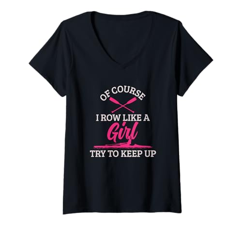 Damen Rudermädchen Crew Funny Rower Coxswain Sculling Vintage T-Shirt mit V-Ausschnitt Damen Rudermädchen Crew Funny Rower Coxswain Sculling Vintage T-Shirt mit V-Ausschnitt von We Love Rowing - Apparel & Gifts