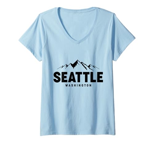 Damen Seattle, Washington T-Shirt mit V-Ausschnitt von We Love Seattle Washington - Apparel & Gifts