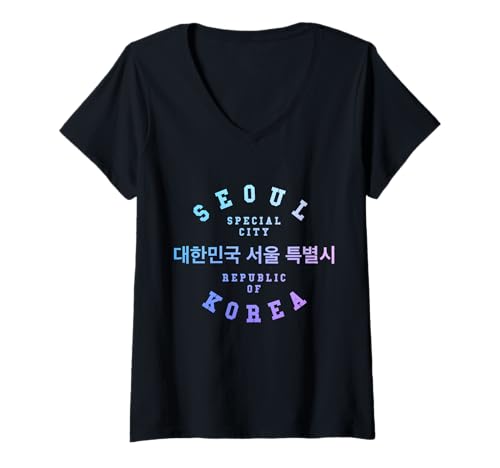 Damen Seoul Südkorea T-Shirt mit V-Ausschnitt von We Love Seoul
