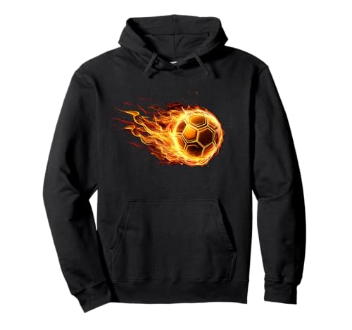 Fußball Flammen brennende Kinder Jungen Fußballspieler Pullover Hoodie Fußball Flammen brennende Kinder Jungen Fußballspieler Pullover Hoodie von We Love Soccer