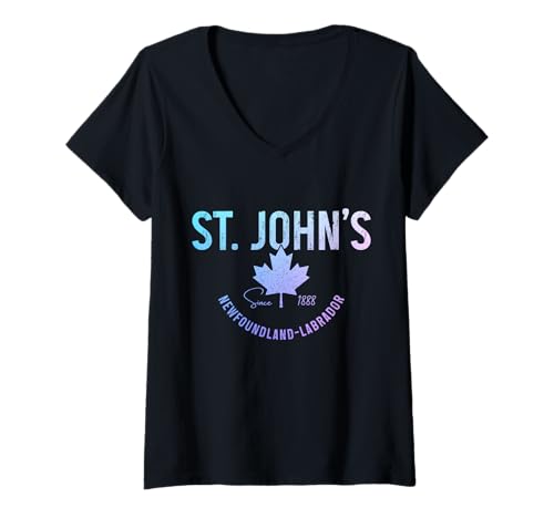 Damen St. Johns Neufundland Kanada Souvenir Vintage T-Shirt mit V-Ausschnitt Damen St. Johns Neufundland Kanada Souvenir Vintage T-Shirt mit V-Ausschnitt von We Love St. Johns Newfoundland - Apparel & Gifts