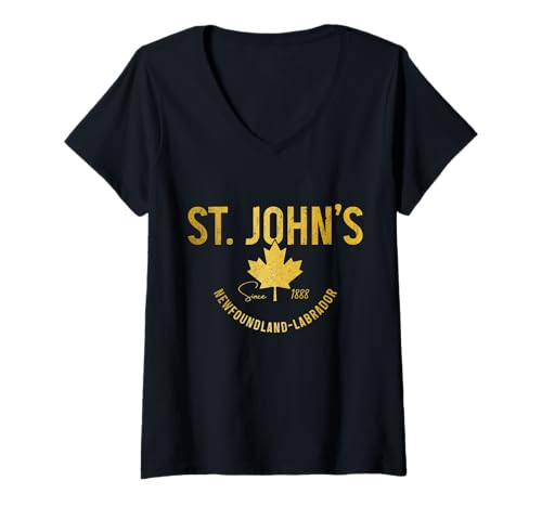 Damen St. Johns Neufundland Kanada Souvenir Vintage T-Shirt mit V-Ausschnitt Damen St. Johns Neufundland Kanada Souvenir Vintage T-Shirt mit V-Ausschnitt von We Love St. Johns Newfoundland - Apparel & Gifts