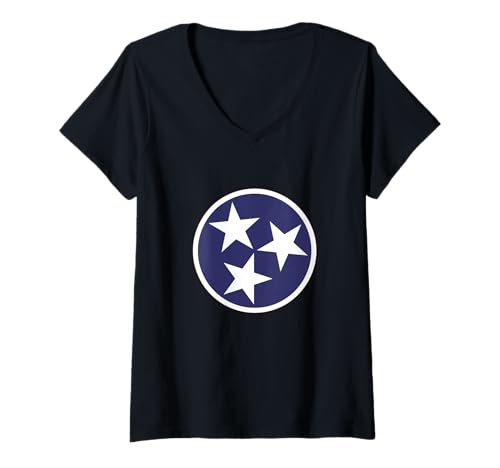 Damen Tennessee Flag Pride T-Shirt mit V-Ausschnitt Damen Tennessee Flag Pride T-Shirt mit V-Ausschnitt von We Love Tennessee - Apparel & Gifts