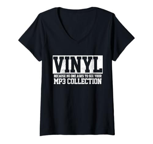 Damen Vinyl Schallplatte Retro DJ Vintage Musik Sammler Geschenk T-Shirt mit V-Ausschnitt Damen Vinyl Schallplatte Retro DJ Vintage Musik Sammler Geschenk T-Shirt mit V-Ausschnitt von We Love Vinyl - Vintage DJ Apparel