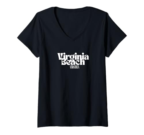 Damen Virginia Beach T-Shirt mit V-Ausschnitt Damen Virginia Beach T-Shirt mit V-Ausschnitt von We Love Virginia Beach