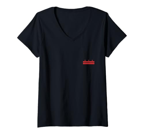 Damen Washington D.C. Flagge Pride T-Shirt mit V-Ausschnitt Damen Washington D.C. Flagge Pride T-Shirt mit V-Ausschnitt von We Love Washington D.C. - Apparel & Gifts