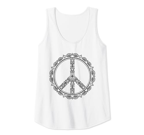 Damen Peace Mandala Peacezeichen Yoga Buddha Yogi Geschenk Tank Top Damen Peace Mandala Peacezeichen Yoga Buddha Yogi Geschenk Tank Top von We Love Yoga - Vintage Buddha Designs Co.