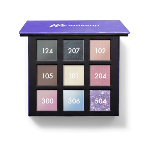 We Make-Up As Palette – Summer (124,207,102,105,101,204,300,306,504) – 9 langanhaltende, ultrapigmentierte farbige Lidschatten mit Spiegel von We Make-up