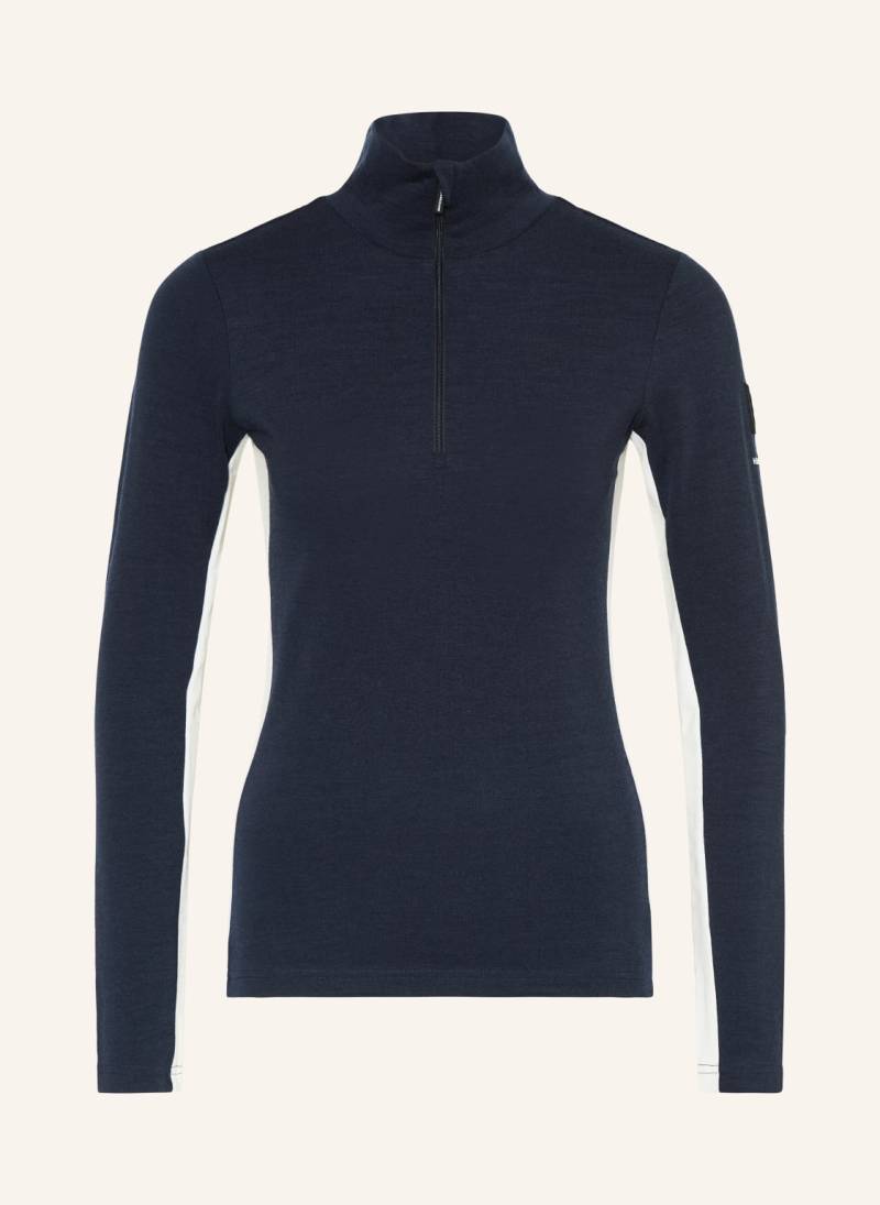 We Norwegians Piqué-Midlayer Voss Aus Merinowolle blau von We Norwegians