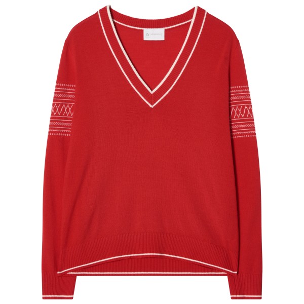 We Norwegians - Women's Signature V-Neck - Merinopullover Gr M rot von We Norwegians