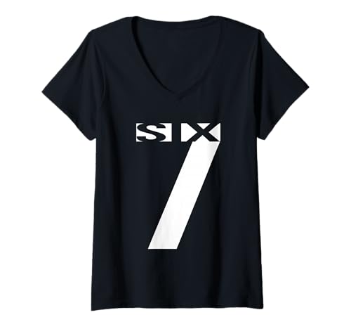 Damen Sechs Sieben 6 7 Meme-Spaß T-Shirt mit V-Ausschnitt Damen Sechs Sieben 6 7 Meme-Spaß T-Shirt mit V-Ausschnitt von We Throw Shade Shirts