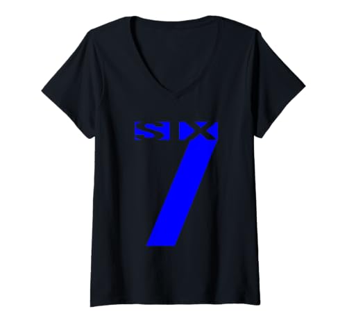 Damen Sechs Sieben 6 7 Meme-Spaß T-Shirt mit V-Ausschnitt Damen Sechs Sieben 6 7 Meme-Spaß T-Shirt mit V-Ausschnitt von We Throw Shade Shirts