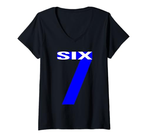 Damen Sechs Sieben 6 7 Meme-Spaß T-Shirt mit V-Ausschnitt Damen Sechs Sieben 6 7 Meme-Spaß T-Shirt mit V-Ausschnitt von We Throw Shade Shirts
