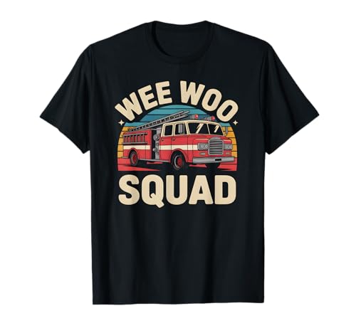 Wee Woo Squad Funny Firefighter Fire Truck Feuerwehrmann Herren Damen T-Shirt Wee Woo Squad Funny Firefighter Fire Truck Feuerwehrmann Herren Damen T-Shirt von We Woo Squad Funny Firefighter FireTruck Fireman