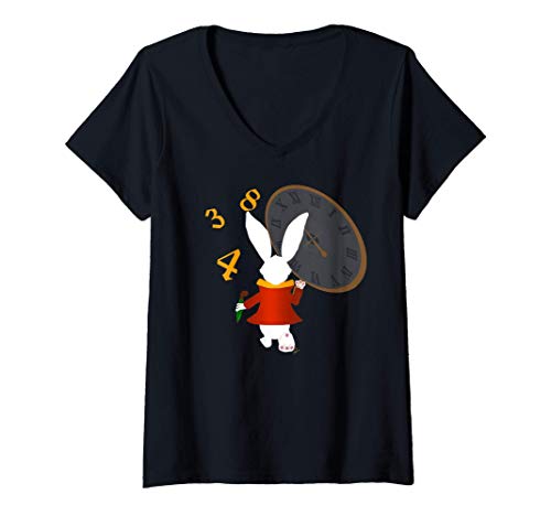 Damen Oster Damen Shirt lustiger weißer Hase - Osterhase Damen T-Shirt mit V-Ausschnitt Damen Oster Damen Shirt lustiger weißer Hase - Osterhase Damen T-Shirt mit V-Ausschnitt von We are all mad here tshirt by Jean Olivier