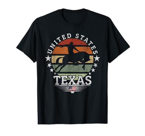 We love Texas - Texas Rodeo-Pferd Retro Pride T-Shirt - Damen & Herren - Schwarz - S - Klassische Passform - Kurzarm - U-Ausschnitt - Pullover - Texas-Fan Geschenk - Ostern, Weihnachten We love Texas - Texas Rodeo-Pferd Retro Pride T-Shirt - Damen & Herren - Schwarz - S - Klassische Passform - Kurzarm - U-Ausschnitt - Pullover - Texas-Fan Geschenk - Ostern, Weihnachten von We love Texas