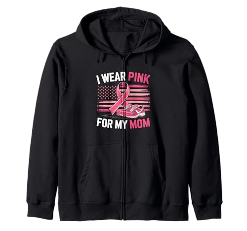 I Wear Pink for My Mom Sneakers USA Flag Kinder Herren Jugend Kapuzenjacke I Wear Pink for My Mom Sneakers USA Flag Kinder Herren Jugend Kapuzenjacke von We walk for Mom Breast Cancer Awareness