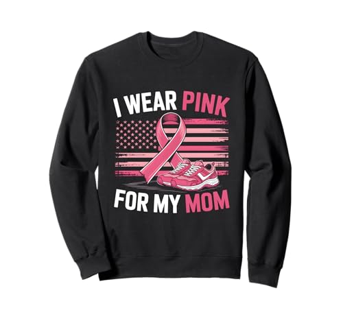 I Wear Pink for My Mom Sneakers USA Flag Kinder Herren Jugend Sweatshirt I Wear Pink for My Mom Sneakers USA Flag Kinder Herren Jugend Sweatshirt von We walk for Mom Breast Cancer Awareness