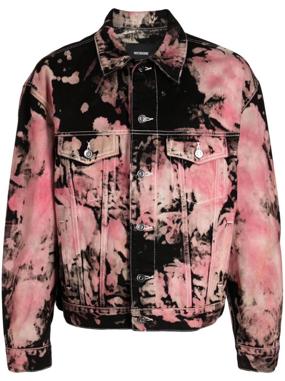 We11done Jeansjacke mit Batikmuster - Rosa von We11done