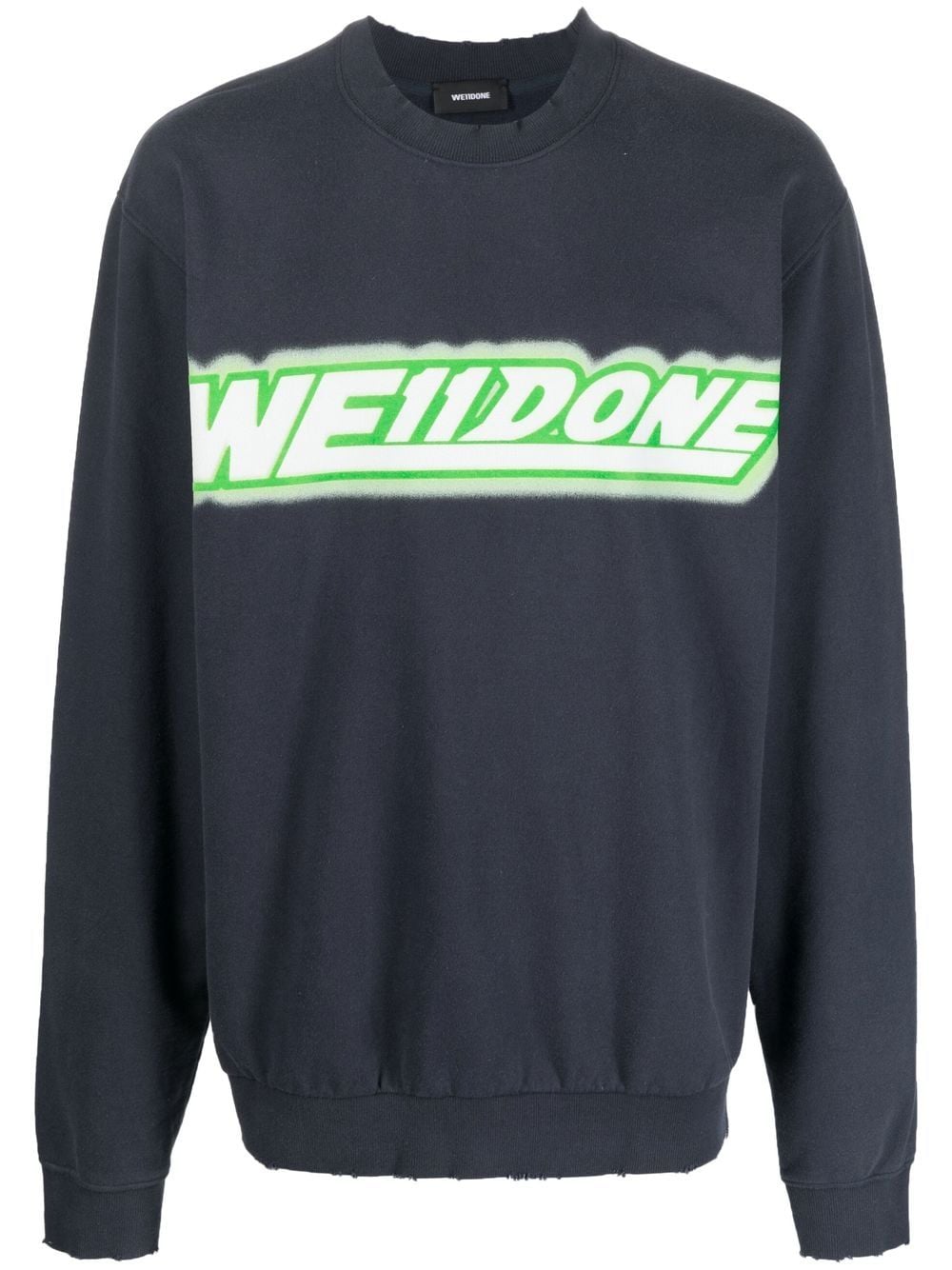 We11done Sweatshirt mit Logo-Print - Blau von We11done