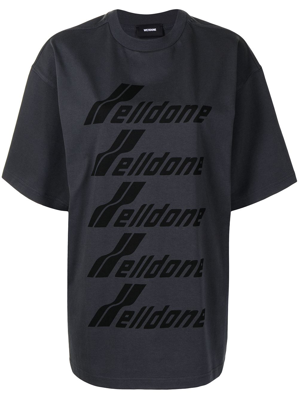 We11done T-Shirt mit Logo-Print - Grau von We11done
