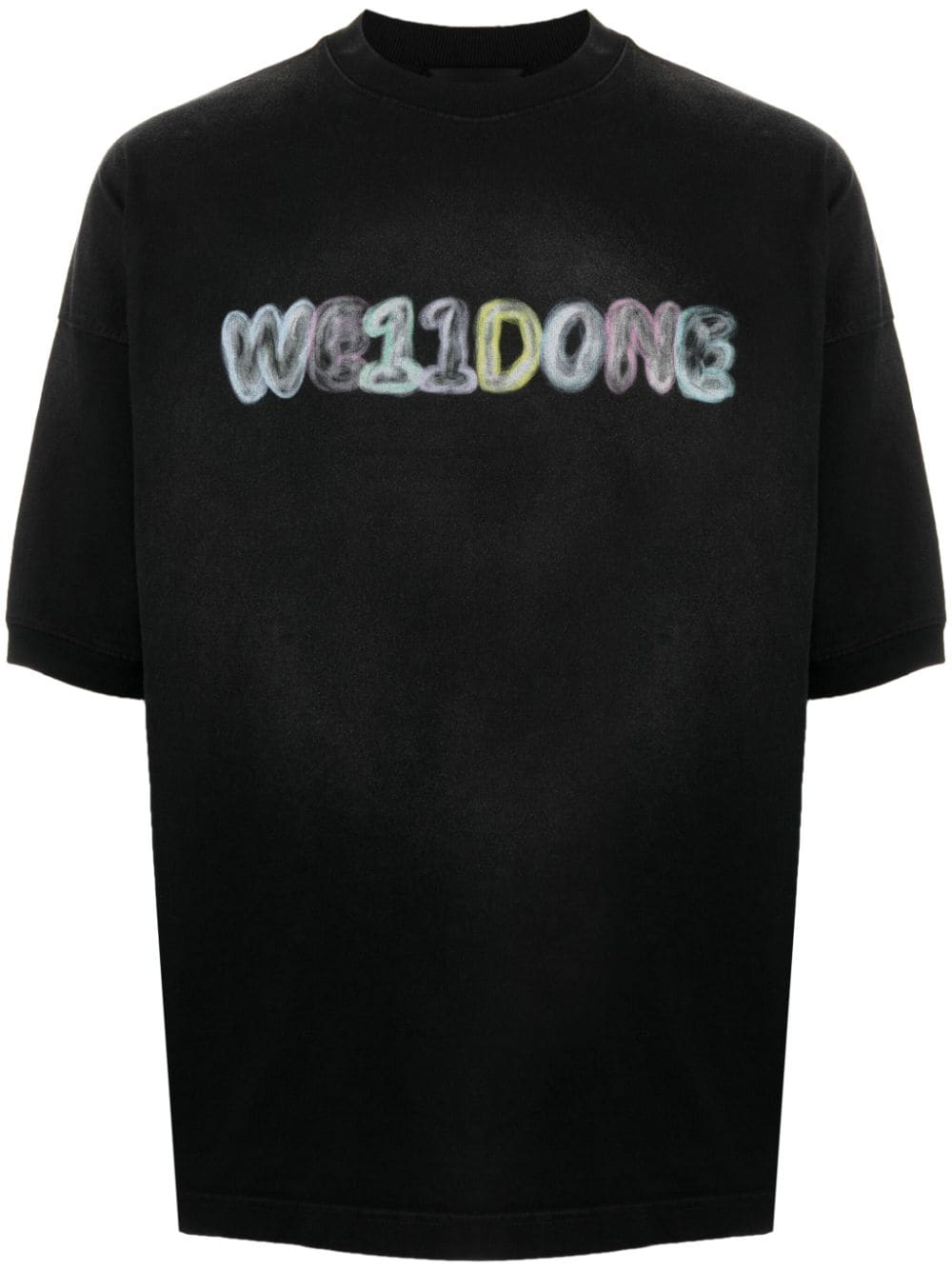 We11done T-Shirt mit Logo-Print - Schwarz von We11done