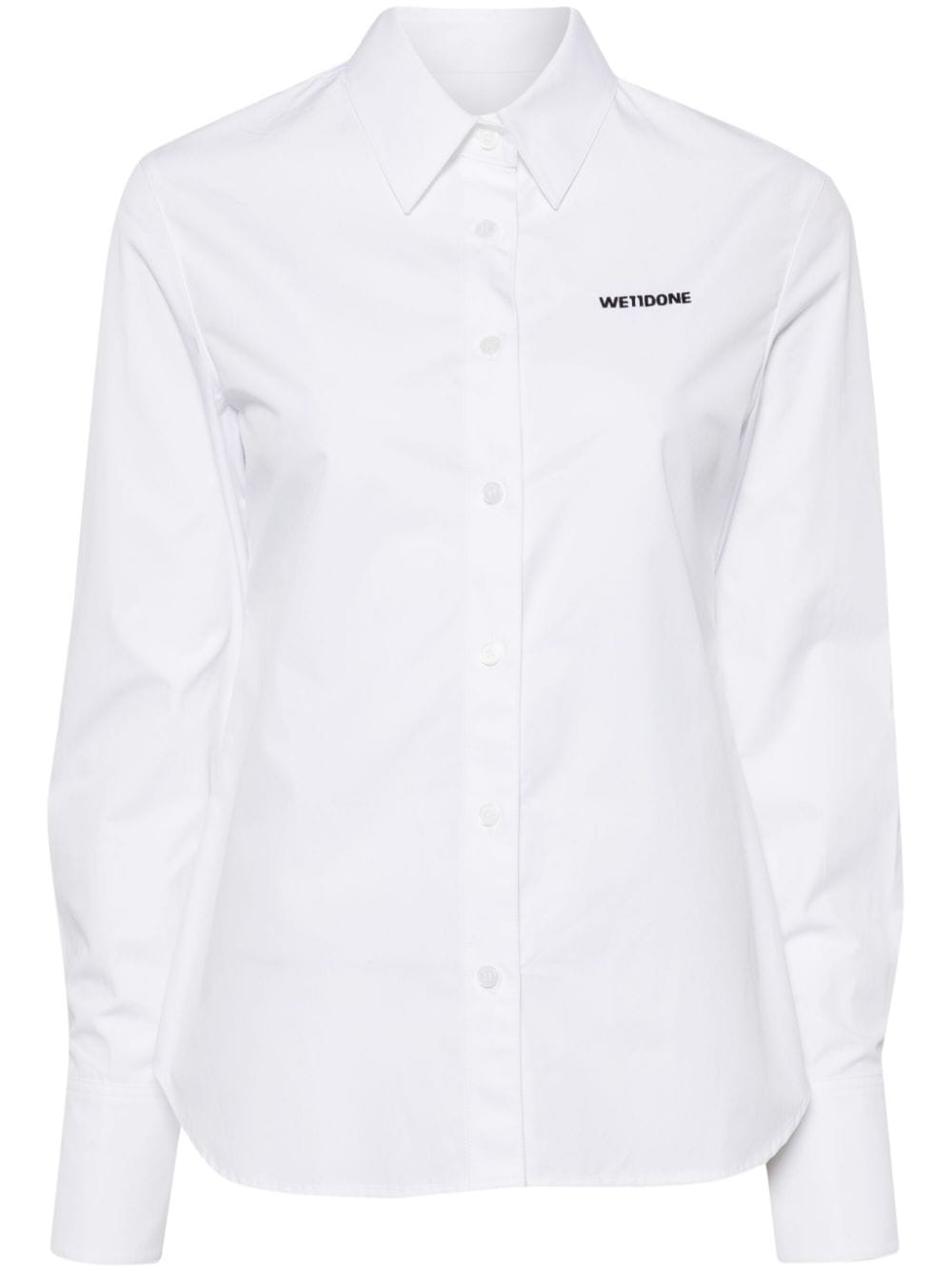 We11done logo-embroidered cotton shirt - Weiß von We11done