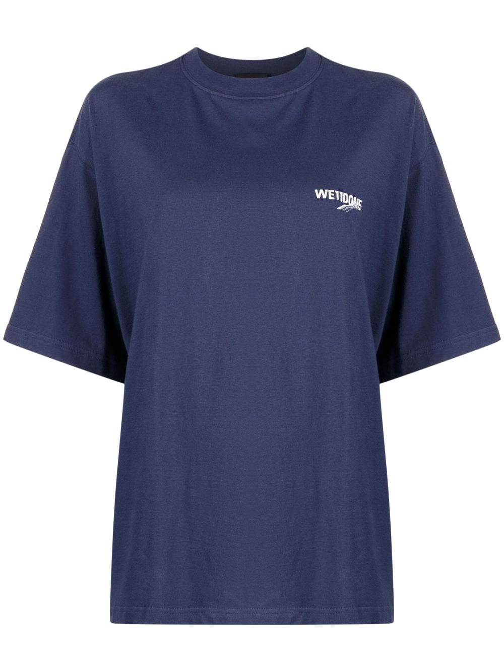 We11done T-Shirt mit Logo-Print - Blau von We11done