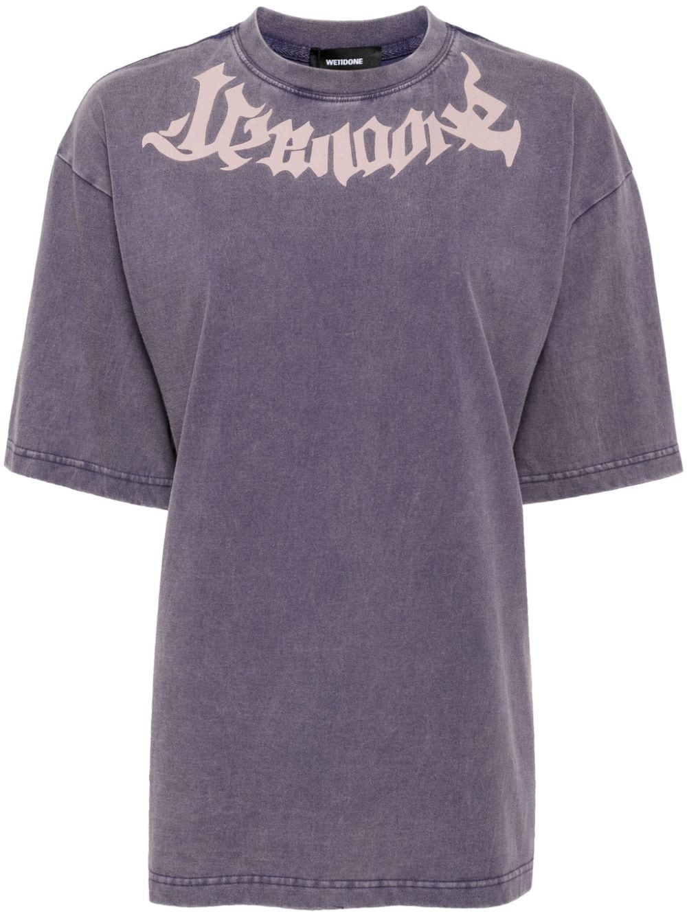 We11done T-Shirt mit Logo-Print - Violett von We11done