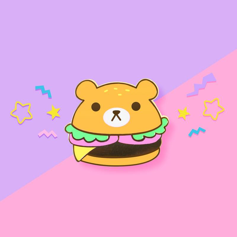 Hambearger - Kawaii Hard Enamel Anstecknadel in Gold von WeAreExtinct