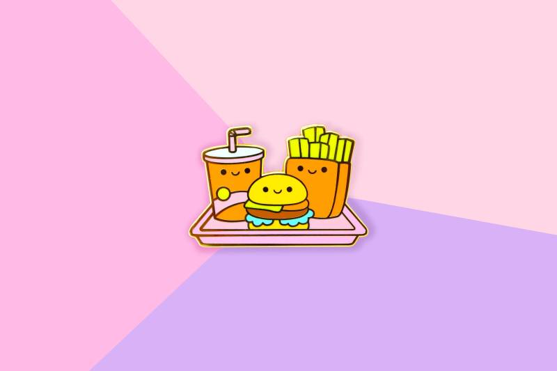 Kawaii Fast Food Tablett - Harte Emaille Anstecknadel von WeAreExtinct