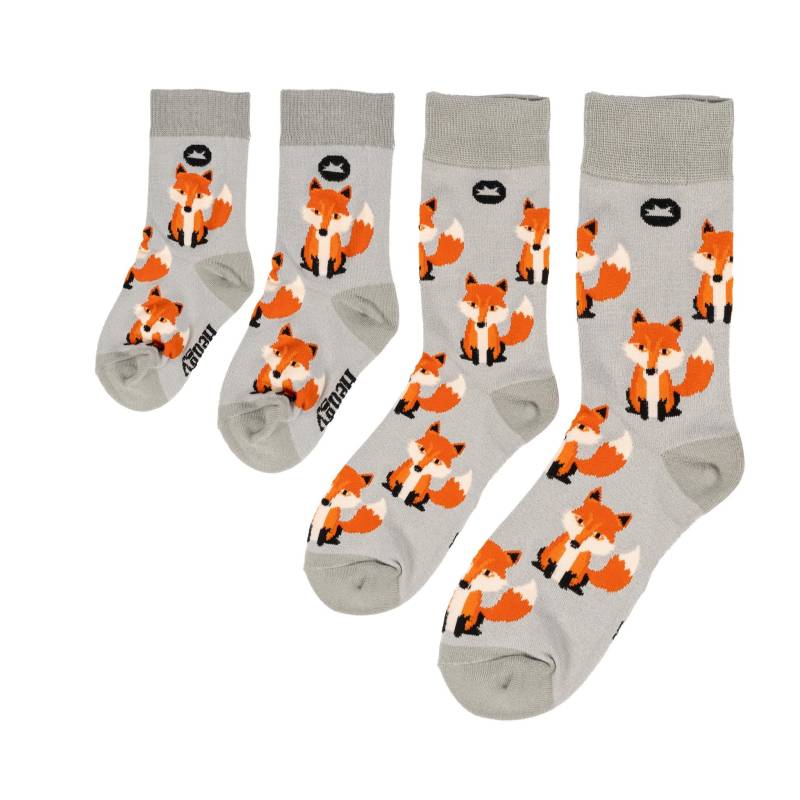 Familienpackung | Fuchs Bambussocken Tier Socken Wildlife Füchsin Multipack Graue Funky Bunte Öko von WeAreHedgy