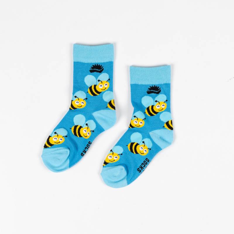 Kinder Bambussocken | Biene Blau Insekt Honigbiene Coole Socken Bunte Kindersocken Nachhaltig Umweltfreundlich Geschenke von WeAreHedgy