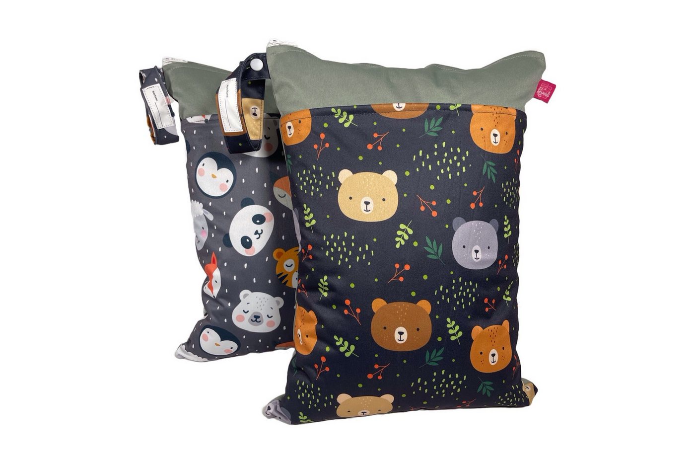 WeBaDa Windeltasche Wetbag Set Nasstaschen, Wäschebeutel - verschiedene Motive (Spar-Set, 2er-Set), waschbar, hygienisch, langlebig von WeBaDa