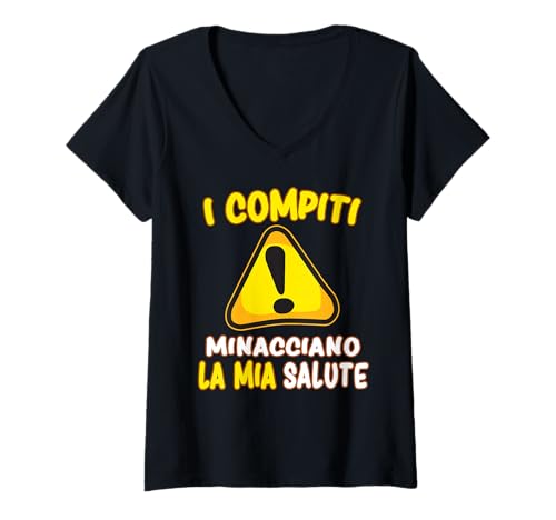 Damen Hausaufgaben bedrohen Meine Gesundheit - Schülerhumor T-Shirt mit V-Ausschnitt Damen Hausaufgaben bedrohen Meine Gesundheit - Schülerhumor T-Shirt mit V-Ausschnitt von WeBo And Dragons