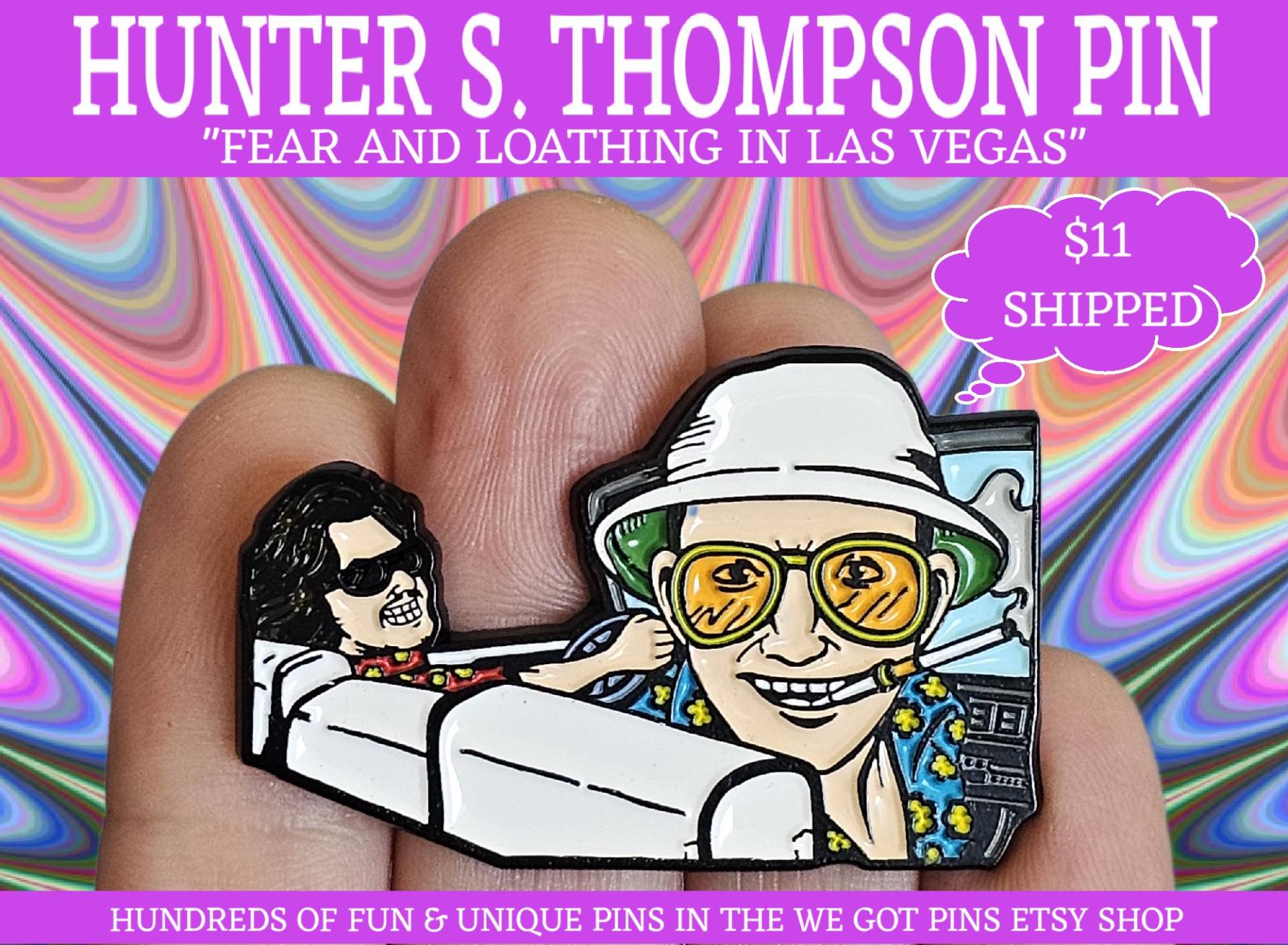 Hunter S Thompson Fear & Loathing in Las Vegas Emaille Hut Anstecknadel Hunter S Thompson Fear & Loathing in Las Vegas Emaille Hut Anstecknadel von WeGotPinsMerch