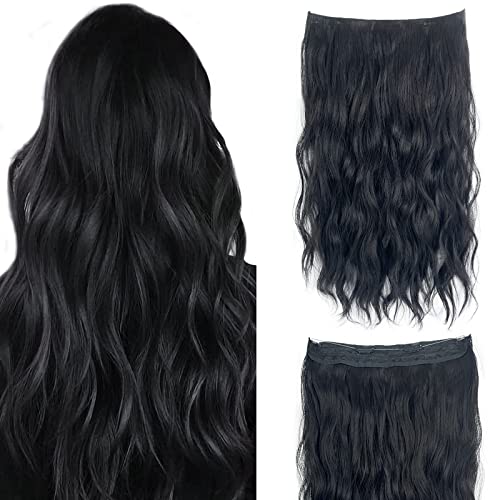 Weken Halo-Haarverlängerungen, gewellt und gelockt, für Frauen, mit Clip, unsichtbarer Faden, schwarz Weken Halo-Haarverlängerungen, gewellt und gelockt, für Frauen, mit Clip, unsichtbarer Faden, schwarz von WeKen