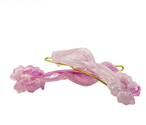 2Stk Drahtspange blume 6,1x1,6cm in rosa - Made in Germany - WeLoveBeads von WeLoveBeads