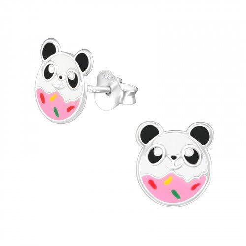 Silberne Ohrstecker, Panda-Donut von WeLoveSilver