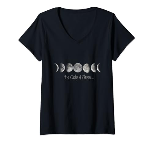 Damen Es ist nur eine Phase | Alle Mondphasen T-Shirt mit V-Ausschnitt Damen Es ist nur eine Phase | Alle Mondphasen T-Shirt mit V-Ausschnitt von WePremium