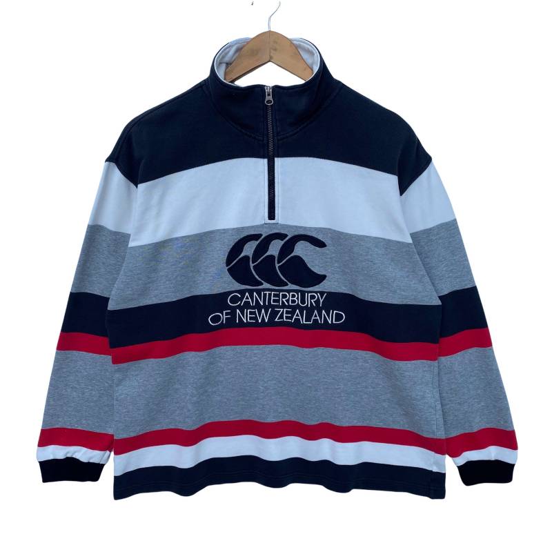 Canterbury Sweatshirt Pullover 90Er Gestreift Farbe Mittelgroß Langarm Neuseeland Big Logo Streifen von WeWearItAgain