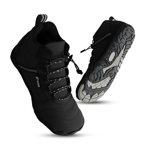 WeWee® Barfußschuhe Winter Damen & Herren [35-47] für freie Füße iauch m Herbst I Plüsch gefütterte Minimalschuhe für warme Füße I Breite Zehenbox Schuhe von WeWee