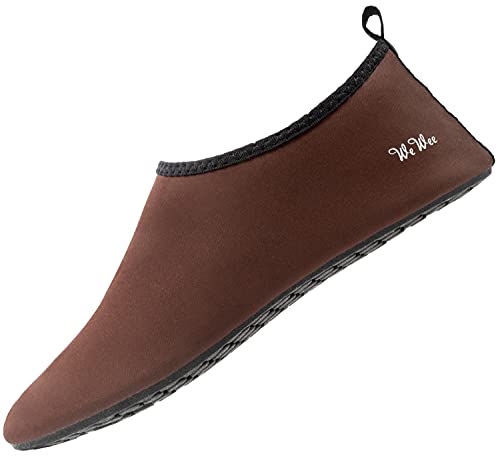 WeWee Die Gesunden Allround-Barfußschuhe Herren – Vielseitig Einsetzbare Minimalschuhe Aus Neopren Wasserschuhe, Strandschuhe, Badeschuhe (Braun, 38/39) Herstellergröße L von WeWee