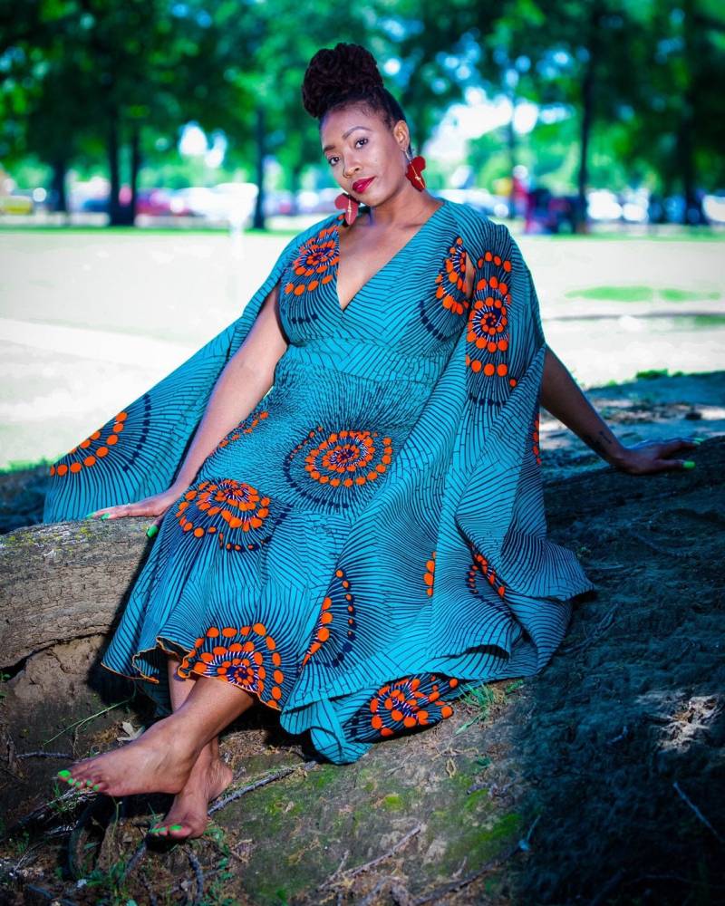 Ankara Ausgestelltes Ärmel Crop Top von WeYoneStyle