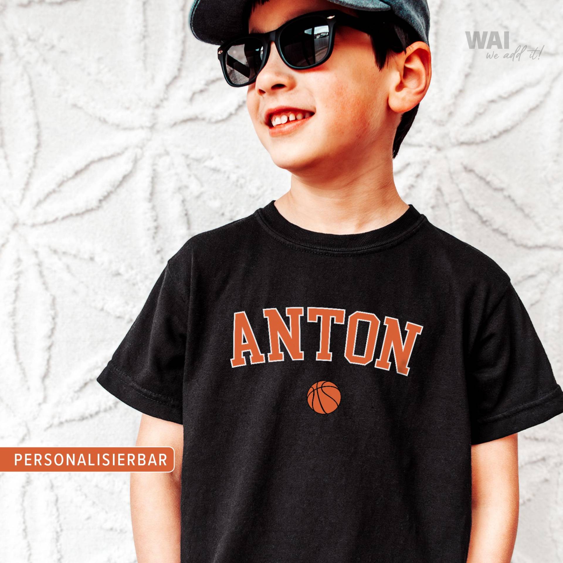 Basketball T-Shirt Personalisiert Mit Name Für Kinder | Sportbekleidung Namensshirt Jungs & Mädchen von Weaddit